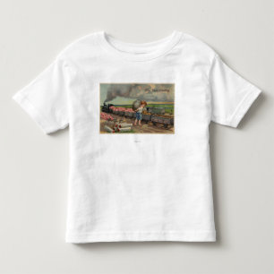 Camiseta Infantil Little Boy jogando dinheiro no trem