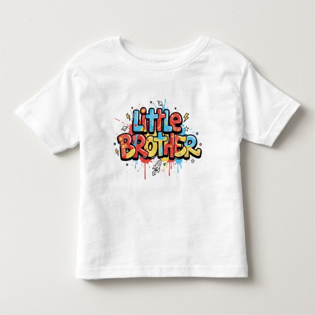 Camiseta Infantil Little Brother Shirt Cool Graffiti Kids Tee (Frente)