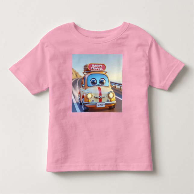 Camiseta Infantil Little Carro Divertido da Natasha Us (Frente)