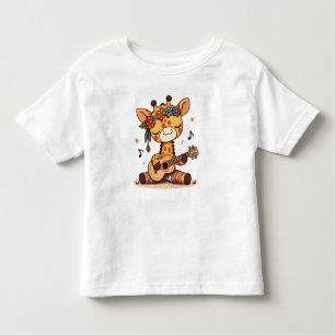 Camiseta Infantil Little Giraffe tocando violão