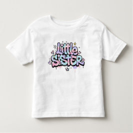 Camiseta Infantil Little Sister Shirt Cute Pastel Kids Tee