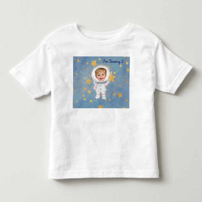 Camiseta Infantil Little Star Astronaut Birthday T-Shirt (Frente)