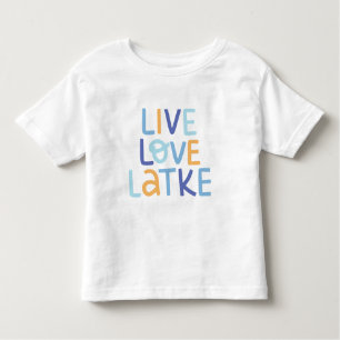 Camiseta Infantil Live Love Latke Hanukkah Design