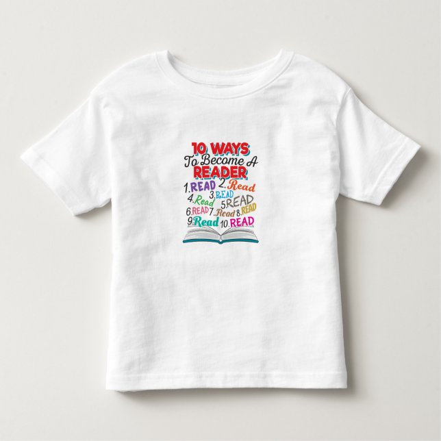 Camiseta Infantil Livro Mais de 10 maneiras de se tornar leitor (Frente)