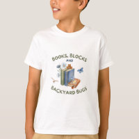 Camiseta Infantil Livros, Blocos e Besouros do Qui