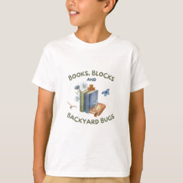 Camiseta Infantil Livros, Blocos e Besouros do Qui