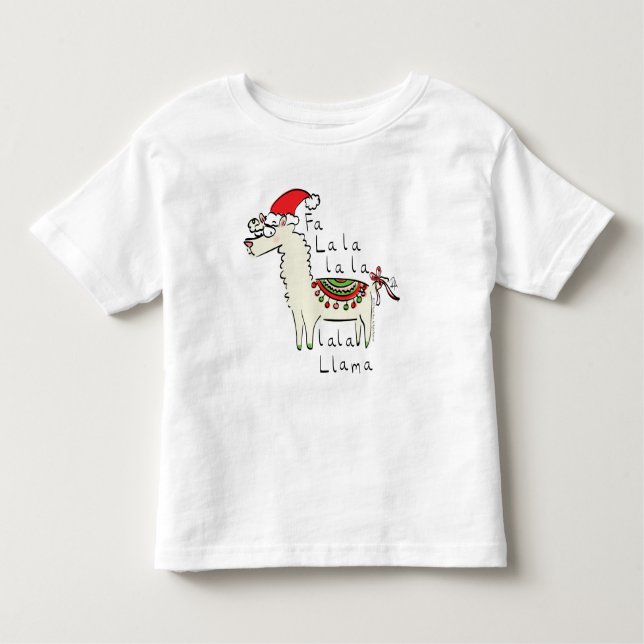 Camiseta Infantil Llama Christmas Kids é engraçado (Frente)