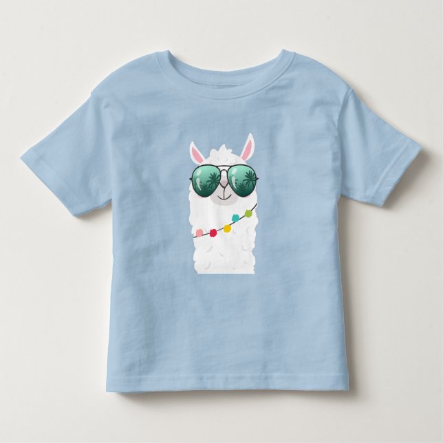 Camiseta Infantil Llama Rama Festa de aniversário T-Shirt Girl Alpac (Frente)