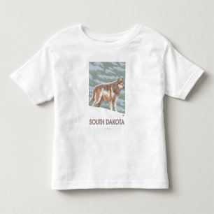 Camiseta Infantil Lobo cinzento StandingSouth Dakota