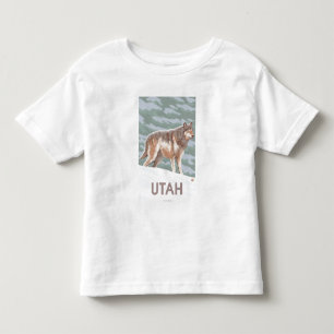 Camiseta Infantil Lobo cinzento StandingUtah