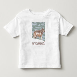 Camiseta Infantil Lobo cinzento StandingWyoming
