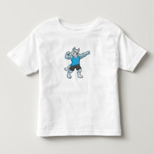 Camiseta Infantil Lobo como Criador de Porte com braços grandes