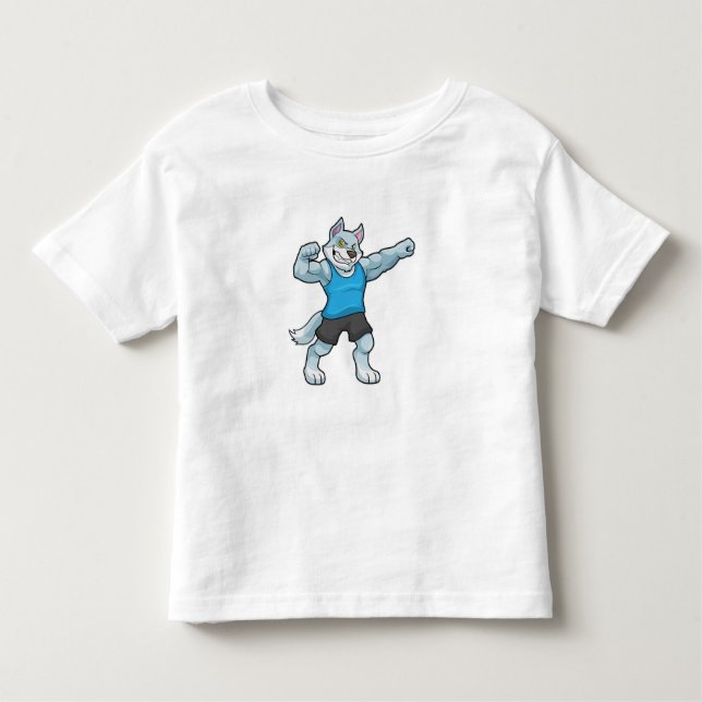 Camiseta Infantil Lobo como Criador de Porte com braços grandes (Frente)