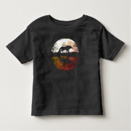 Camiseta Infantil Lobo Solitário Debaixo da Lua Cheia