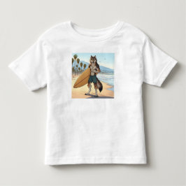 Camiseta Infantil Lobo Surfista