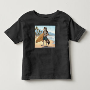 Camiseta Infantil Lobo Surfista