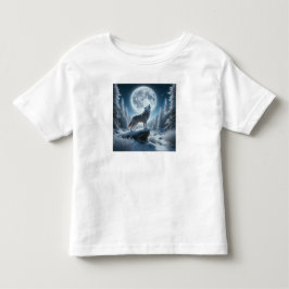 Camiseta Infantil Lobo Uivando no Inverno