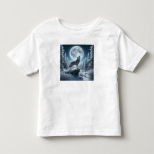 Camiseta Infantil Lobo Uivando no Inverno