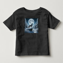Camiseta Infantil Lobo Uivando No Inverno