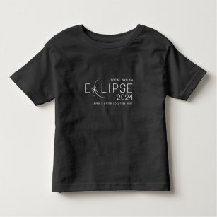 Camiseta Infantil Localização Personalizada do Eclipse Solar 2024 Co