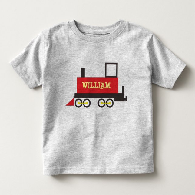 CAMISETA INFANTIL LOCOMOTIVO DO COMBOIO DE NOME PERSONALIZADO (Frente)