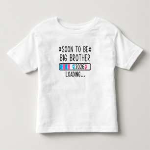 Camiseta Infantil Logo de Irmão em Breve 2026 Carregando Anúncio de 