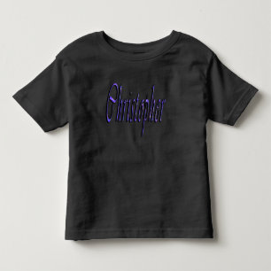 Camiseta Infantil Logotipo Azul do Nome Christopher