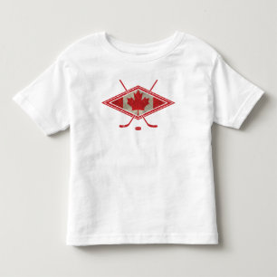 Camiseta Infantil Logotipo canadense da bandeira do hóquei