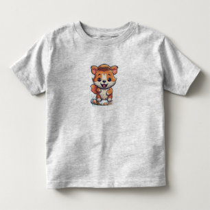 Camiseta Infantil Logotipo de Animais de Desenho Kawaii com Efeito d