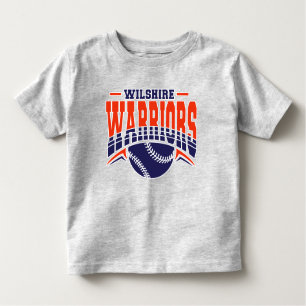 Camiseta Infantil Logotipo de Baseball do Marinho de Guerreiros Wils
