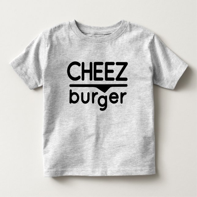 Camiseta Infantil Logotipo de Cheezburger (preto) (Frente)