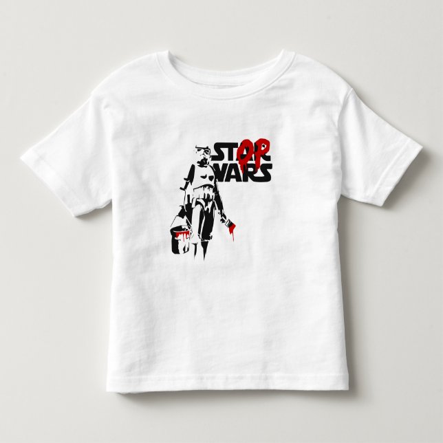 Camiseta Infantil Logotipo Paródia Stop Wars (Frente)