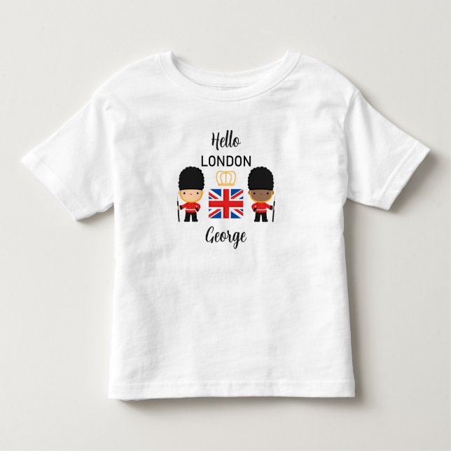 Camiseta Infantil London Guarda Mixed Skin Boy Name British England (Frente)