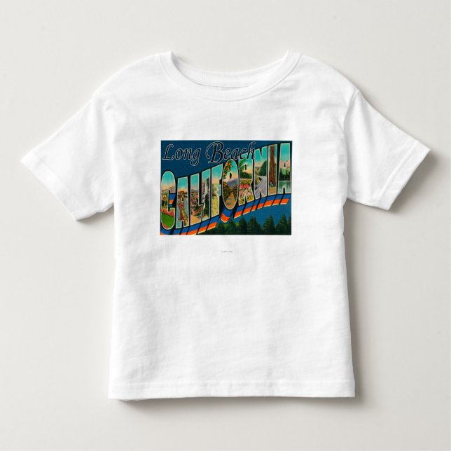Camiseta Infantil Long Beach, Califórnia - grandes cenas da letra (Frente)