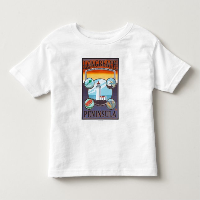 Camiseta Infantil Long Beach, WashingtonTravel (Frente)
