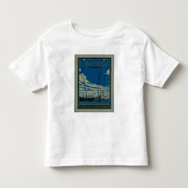 Camiseta Infantil Longview, poster da propaganda de Washington (Frente)