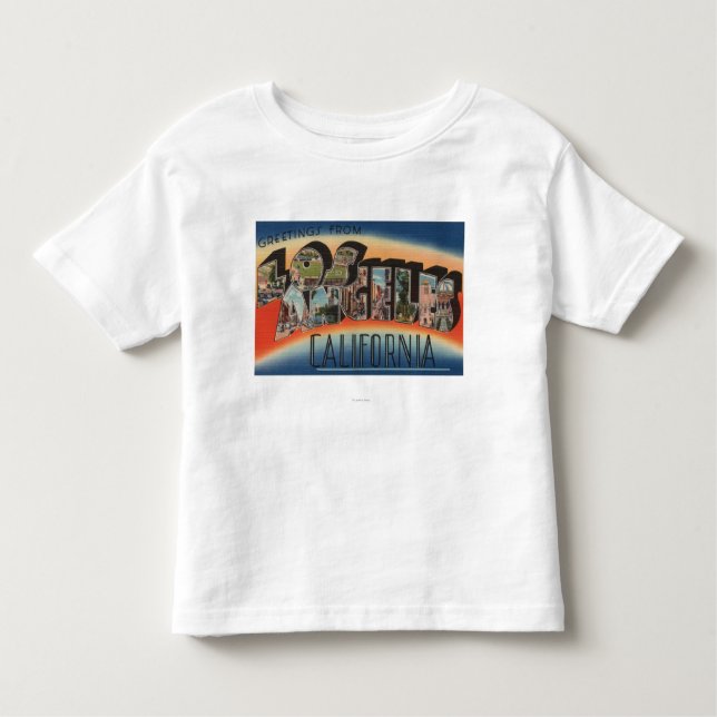 Camiseta Infantil Los Angeles, cenas 2 da letra de CaliforniaLarge (Frente)