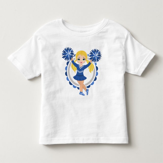 Camiseta Infantil Loura Cheerleader Azul - Alegre (Frente)