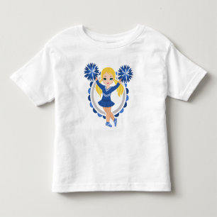 Camiseta Infantil Louro azul do cheerleader - elogio bonito