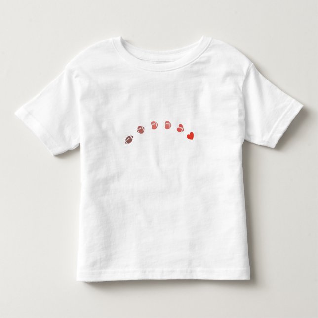 Camiseta Infantil Love American Football - Gridiron Fans Heart (Frente)