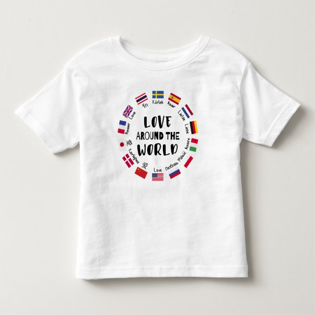 Camiseta Infantil Love Around the World Languages  (Frente)