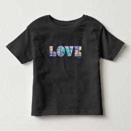 Camiseta Infantil LOVE Gráfico moderno 3D exclusivo, T-Shirt Preto L