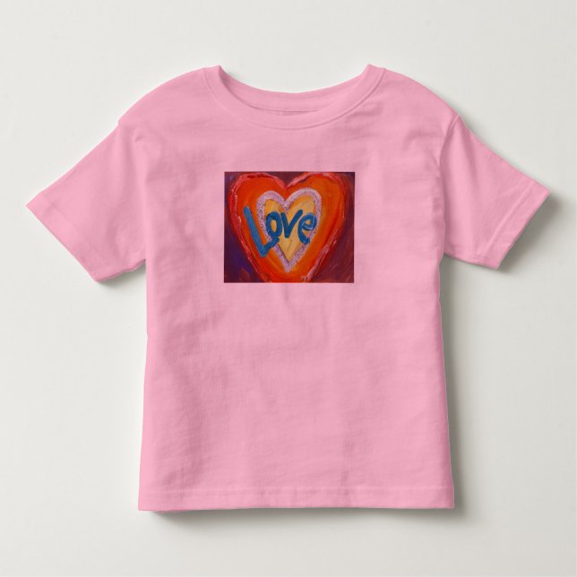 Camiseta Infantil "Love Hearts Ripple Inspirational Word Art T-Shirt (Frente)