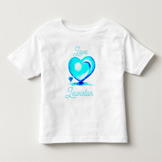 Camiseta Infantil Love Lewiston Honorando Vítimas de Maine T-Shirt (Frente)