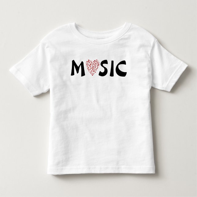 Camiseta Infantil Love Music - Heart Music Notes (Frente)