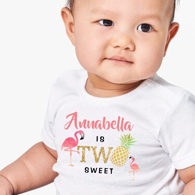 Camiseta Infantil Luau de Meninas na Praia de Verão Tropical 2º Aniv (Criador carregado)