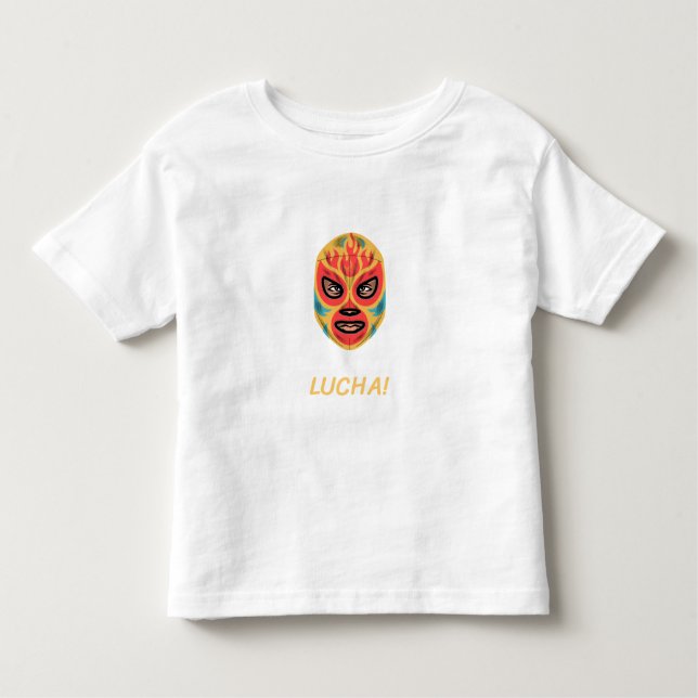 Camiseta Infantil Lucha Libre Cartoon Mask Mexican Culture Art (Frente)