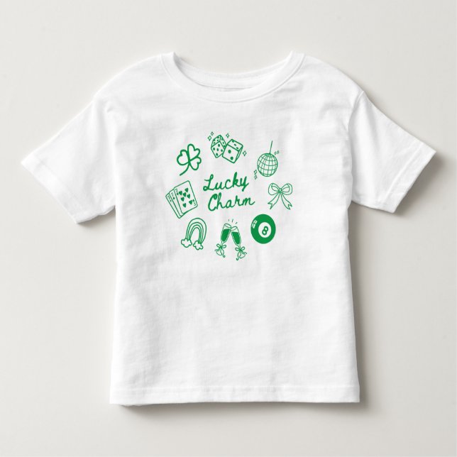 Camiseta Infantil Lucky Charm Dia de São Patrício Lucky Clover (Frente)