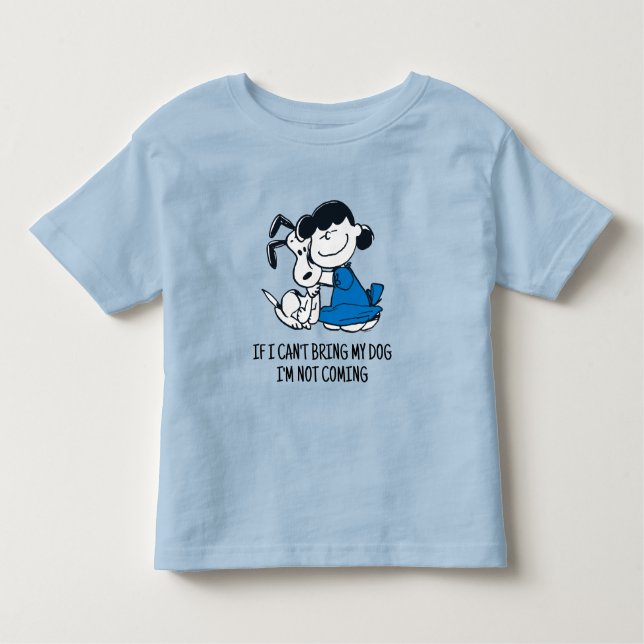 Camiseta Infantil Lucy Hugging Snoopy (Frente)