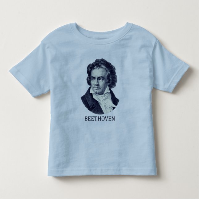 Camiseta Infantil Ludwig van Beethoven, azul (Frente)